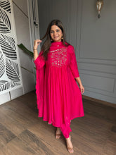 Embroided cotton silk A line suit (Myra)